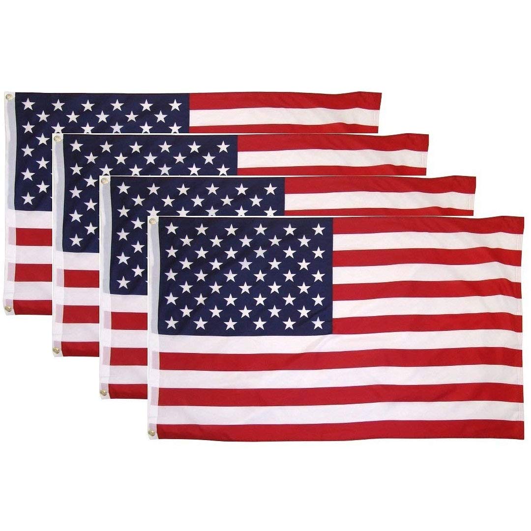 MegaDeal US flag 3x5 ft with stars and grommets for easy hanging.