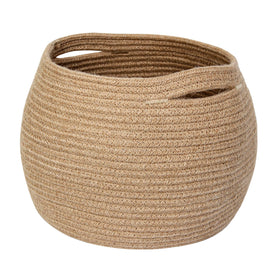 MEGASKET decorative wicker storage basket 11x9 used as stylish storage in living room.