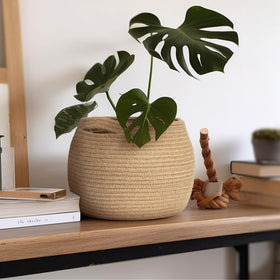 MEGASKET natural jute soft-sided basket suitable for nursery storage.