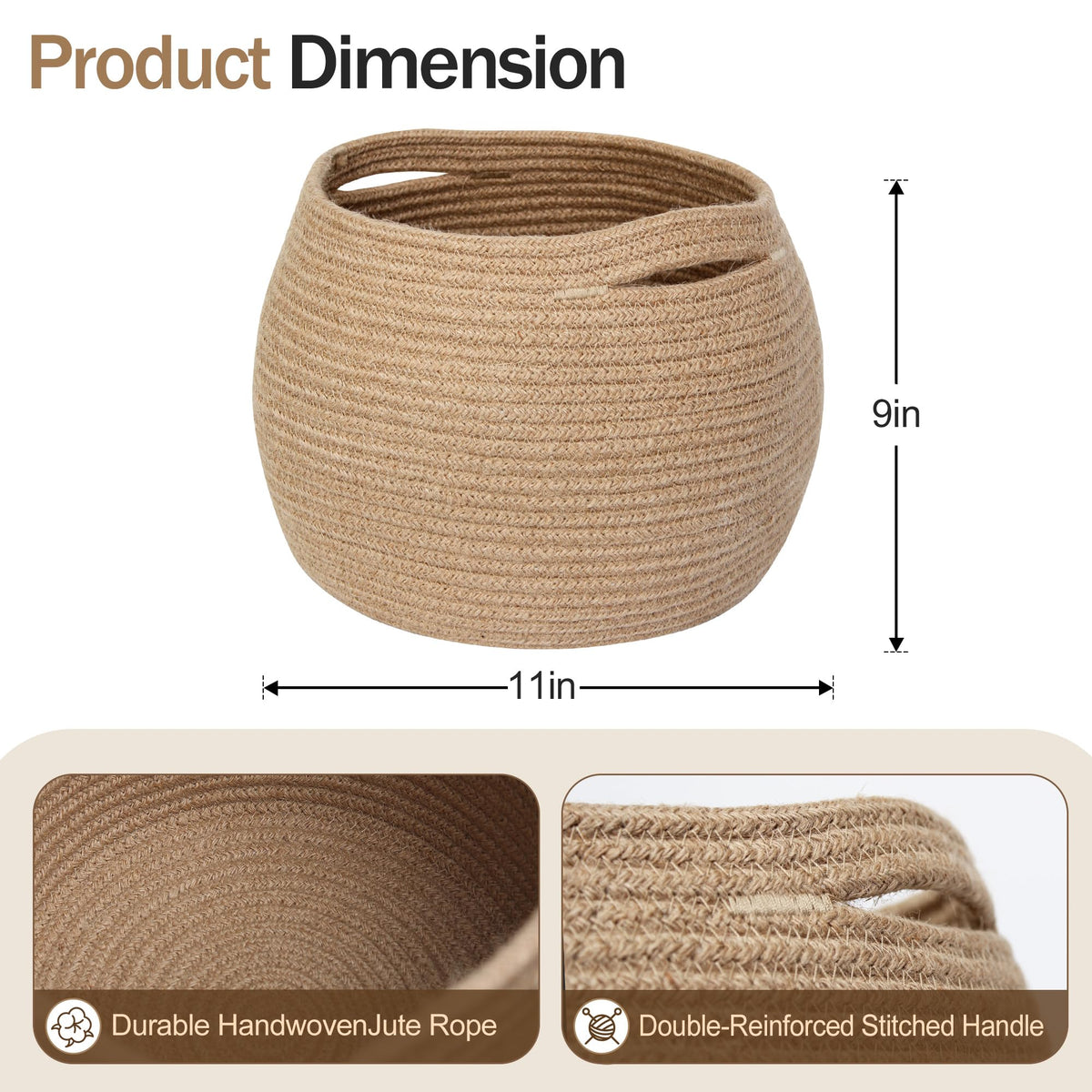 MEGASKET round-woven plant cover basket holding small pots with natural charm.
