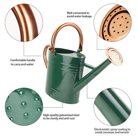 Megawodar galvanized steel can with embossed copper design for vintage charm.