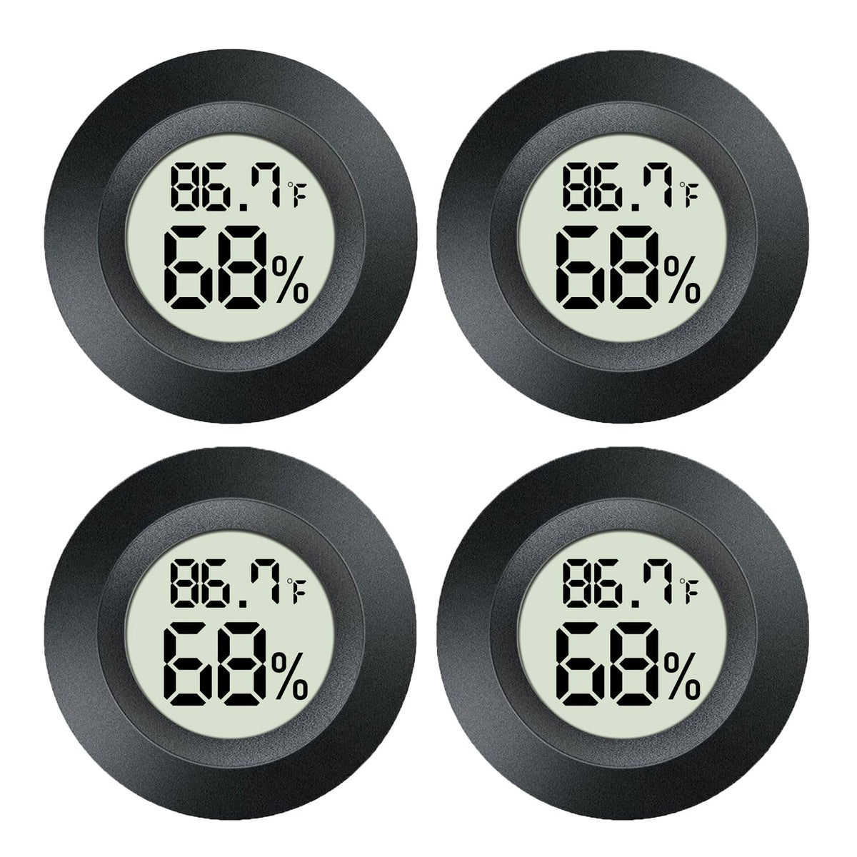 MEGGSI mini digital hygrometer display showing temperature and humidity at a glance.