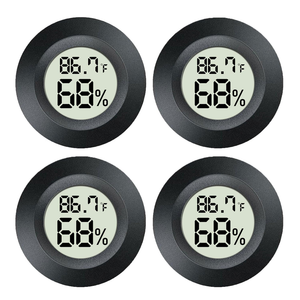 MEGGSI mini digital hygrometer display showing temperature and humidity at a glance.