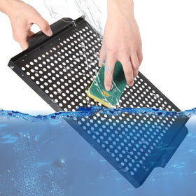 MEHE grill basket for fish and meat with grease drainage