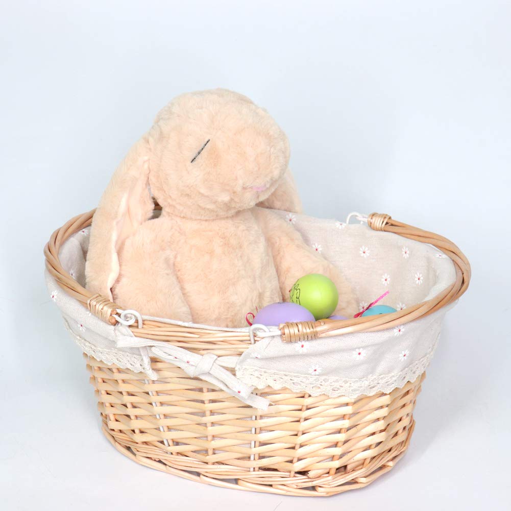 MEIEM wicker basket egg gathering for holiday Easter use and storage.