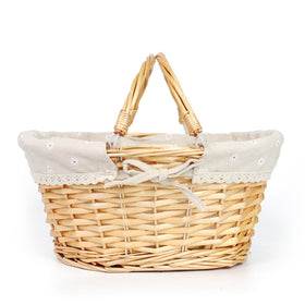 MEIEM wicker basket outdoor usage ready for picnics and markets.