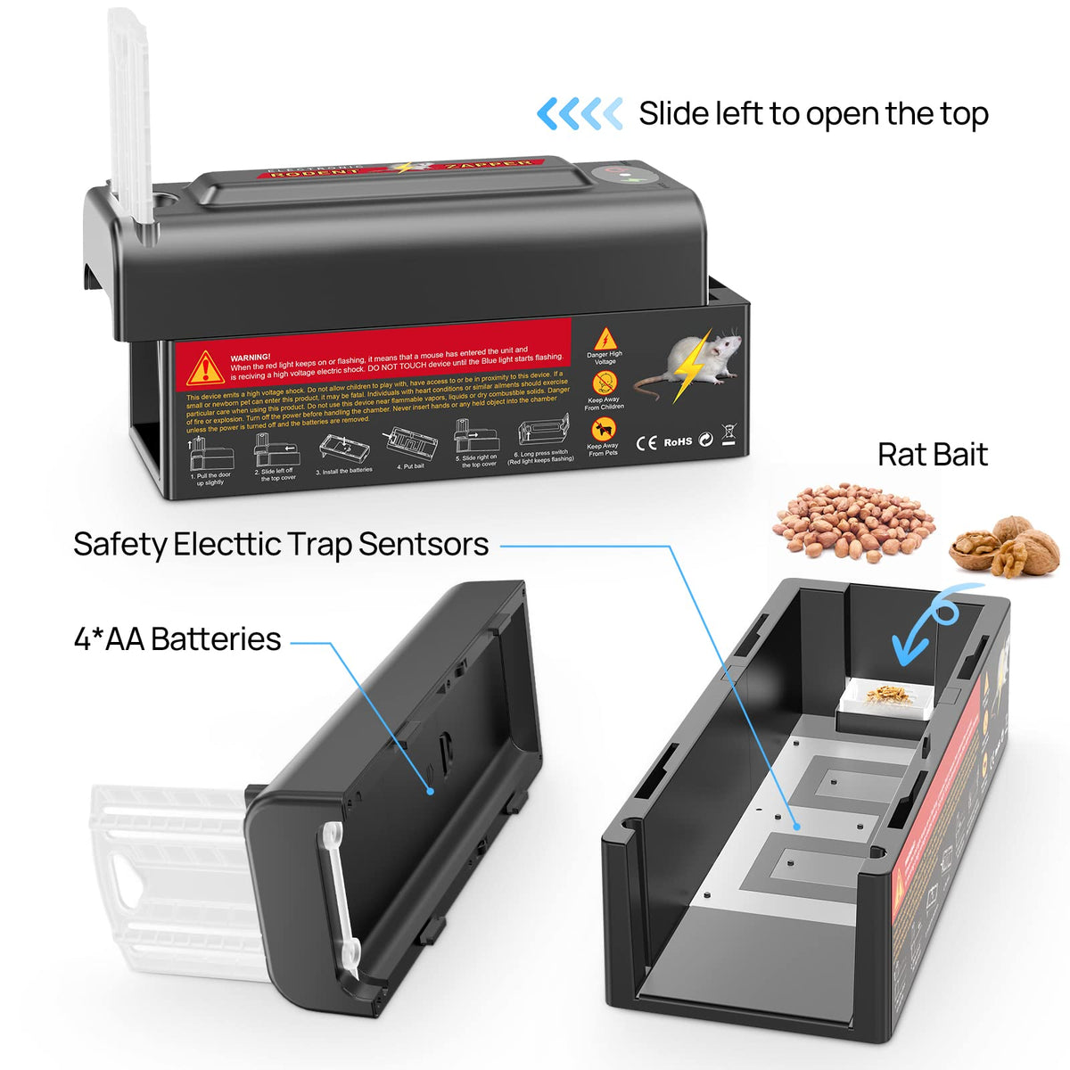 Meilen Electric Rat Trap door valve demonstrates automatic closing for efficiency.