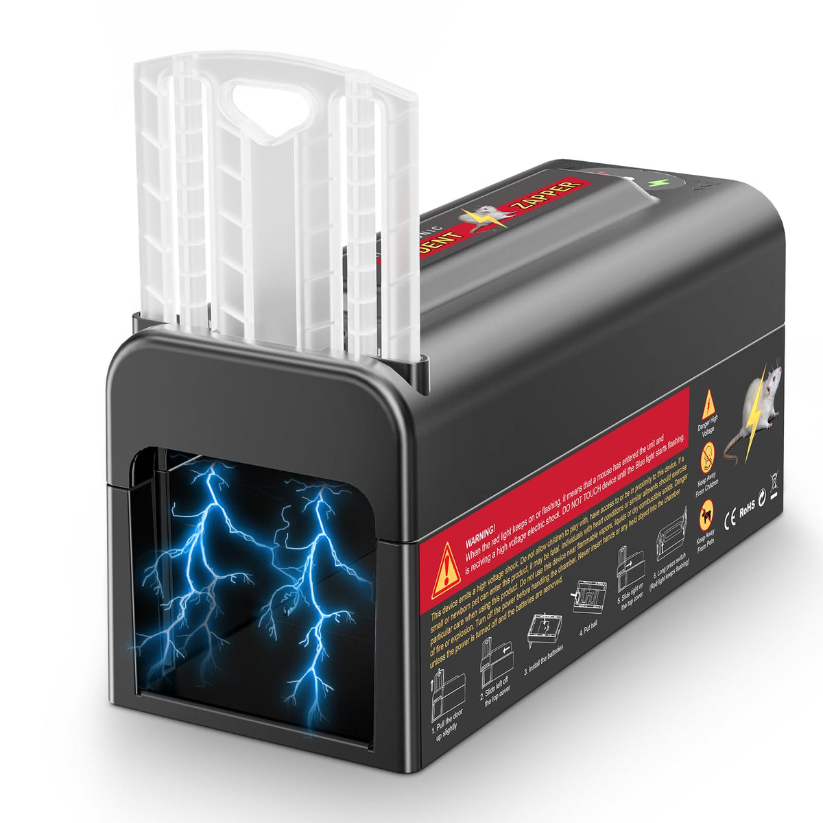 Meilen Electric Rat Trap front view shows compact indoor pest control solution.