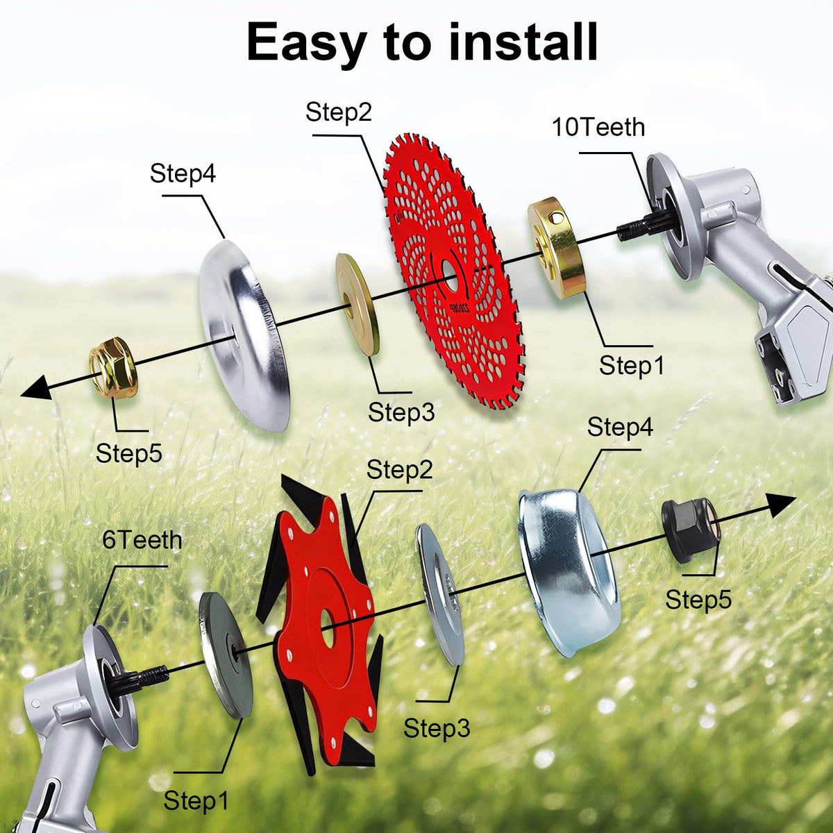 MEILLYOCEAN heavy-duty blades tackle thick vegetation and overgrowth