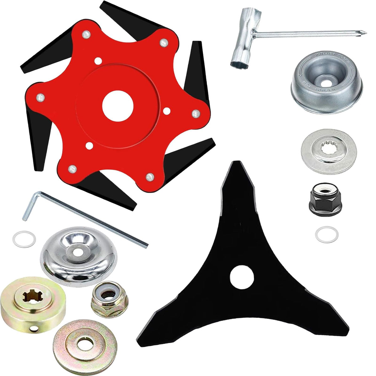 Meillyocean steel trimmer head with 6 blades for precise edging in the yard
