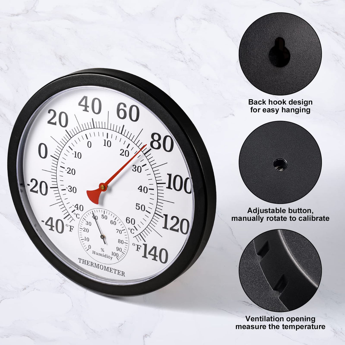 MEINV no-battery thermometer uses mechanical sensing for reliable temperature and humidity.