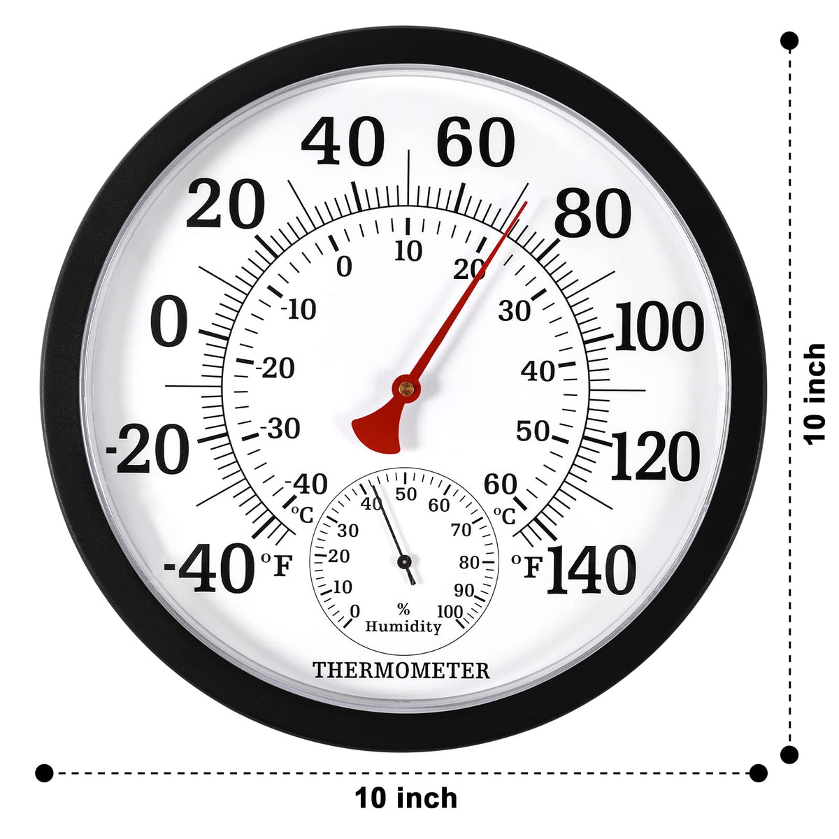 MEINV wall-mount thermometer-hygrometer suited for patios, balconies, and indoor walls.