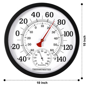 MEINV wall-mount thermometer-hygrometer suited for patios, balconies, and indoor walls.