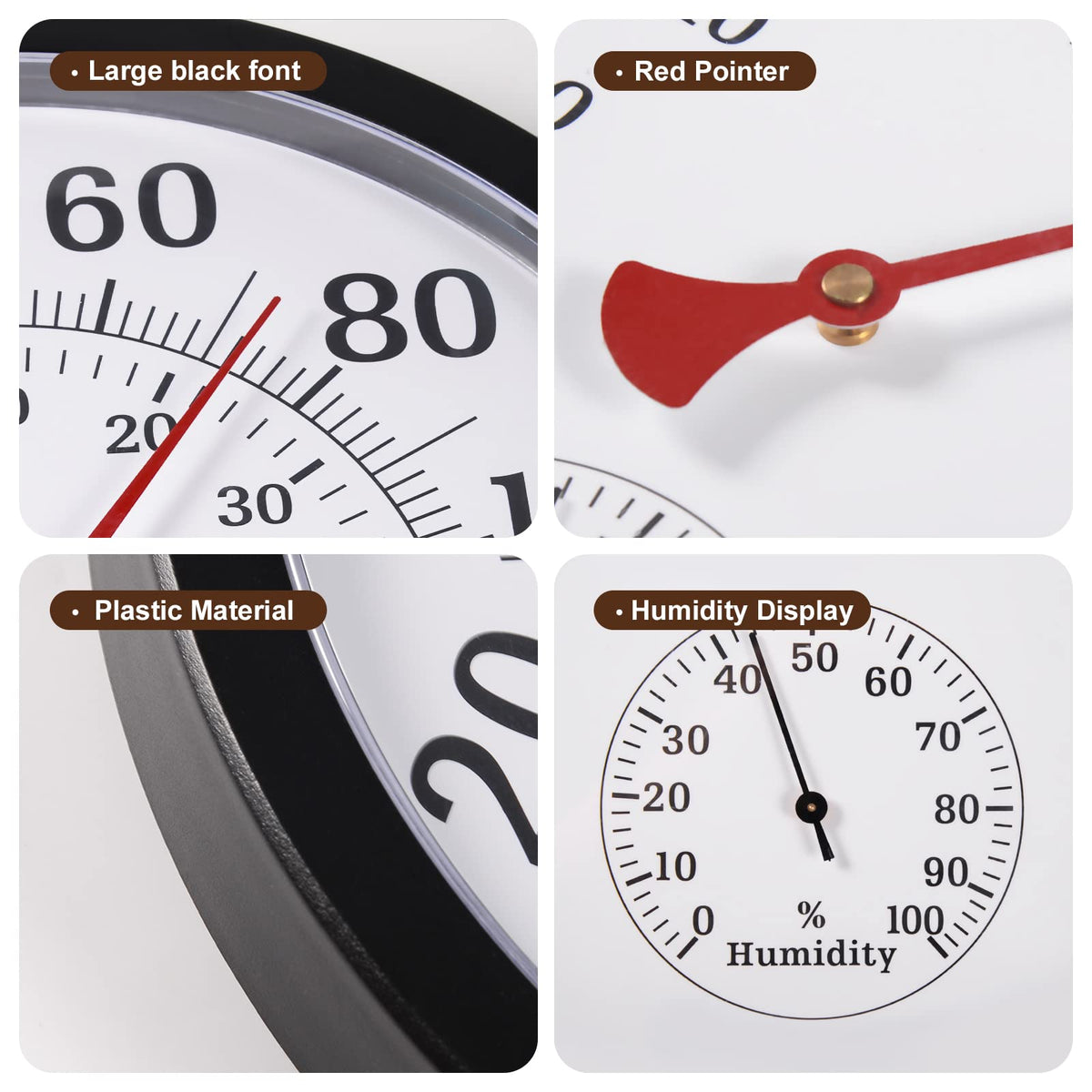 MEINV waterproof thermometer with analog dial resists weather and rust.