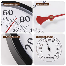 MEINV waterproof thermometer with analog dial resists weather and rust.