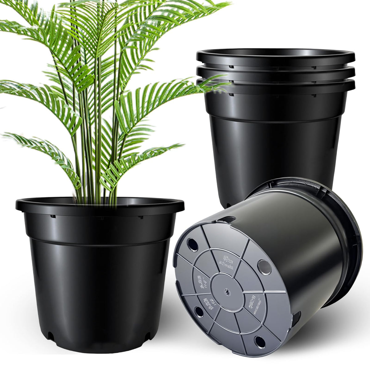 Mejenyy 5-gallon pot pack top view, roomy opening for versatile planting.