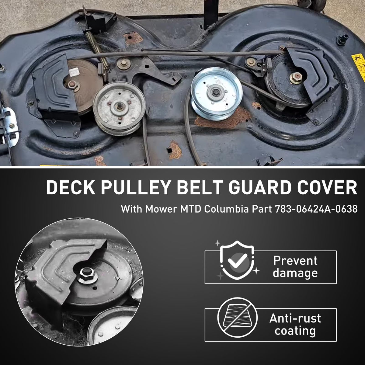 Mejiao two-pack belt guard cover provides durable protection for belts.
