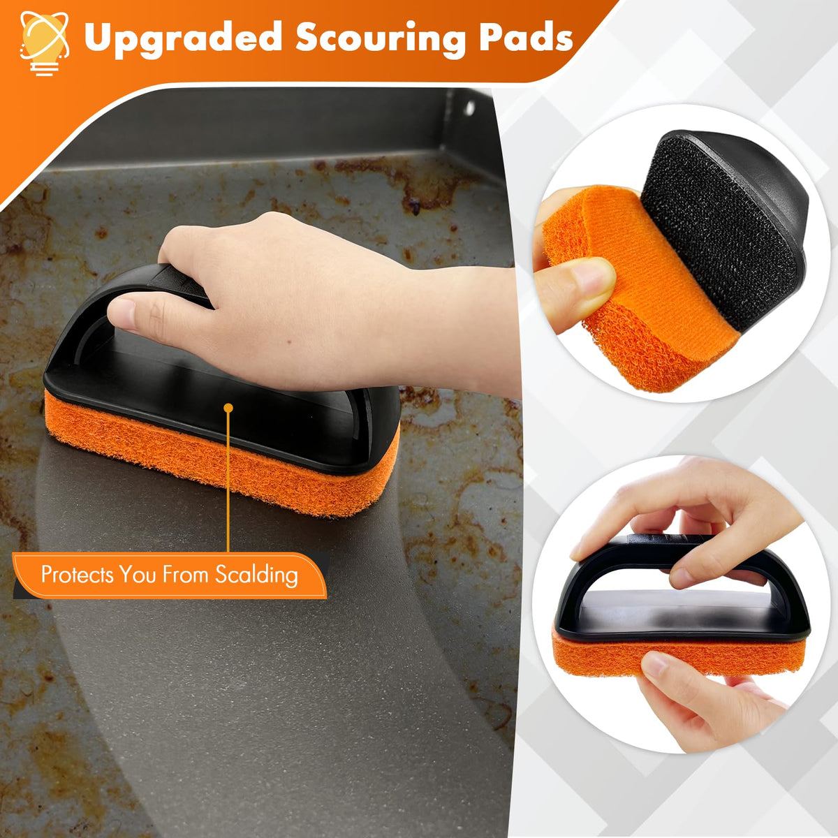 MEKER scouring-pads-with-handle ready for safe, controlled cleaning.