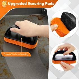 MEKER scouring-pads-with-handle ready for safe, controlled cleaning.