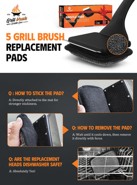 MEKER grill brush adhesion pad upgrade keeps replacement pads firmly attached.