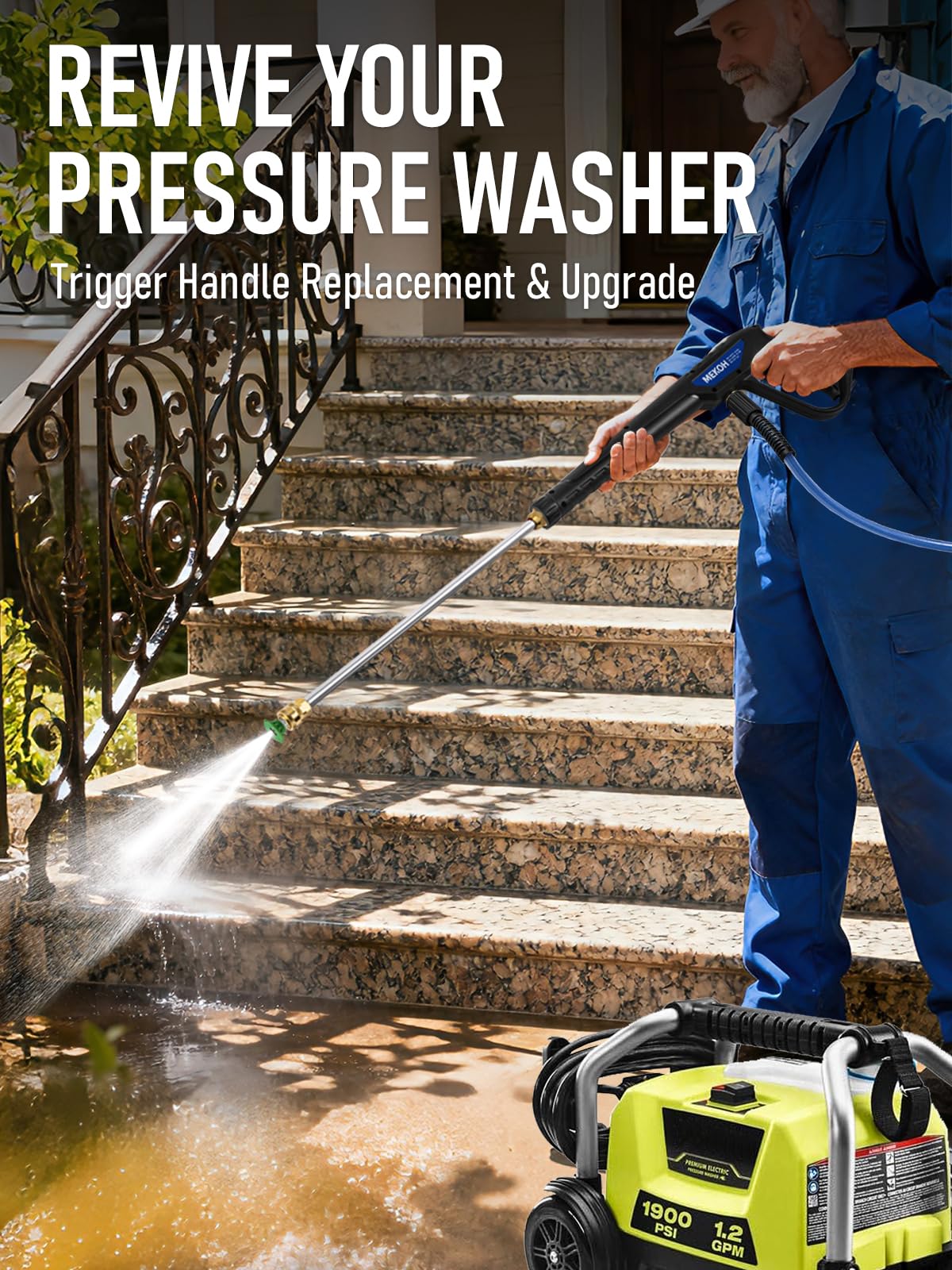 MEKOH extension wand 18-inch universal fit ready for tough grime removal.