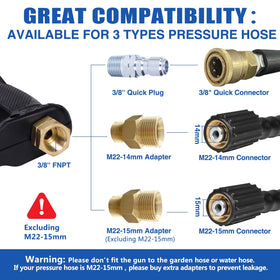 Short gun designed for pressure washers, not garden hoses.