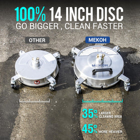 MEKOH surface cleaner rotating swivel enables smooth, leak-free performance.