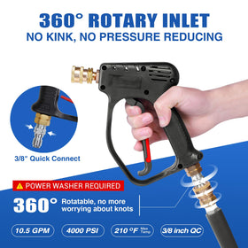 Ergonomic trigger handle provides comfortable, fatigue-free cleaning sessions.