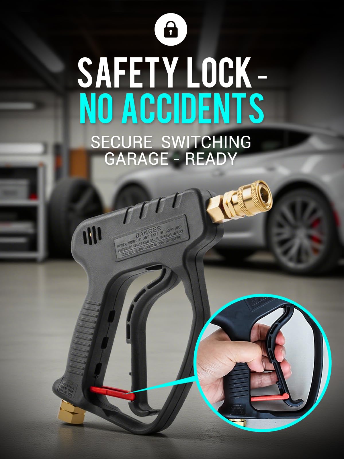 MEKOH Textured grip for secure control during long washes.