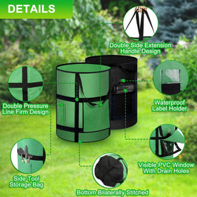 MEKOLIFE 3D surround handles for easy transport of heavy soil-filled bags