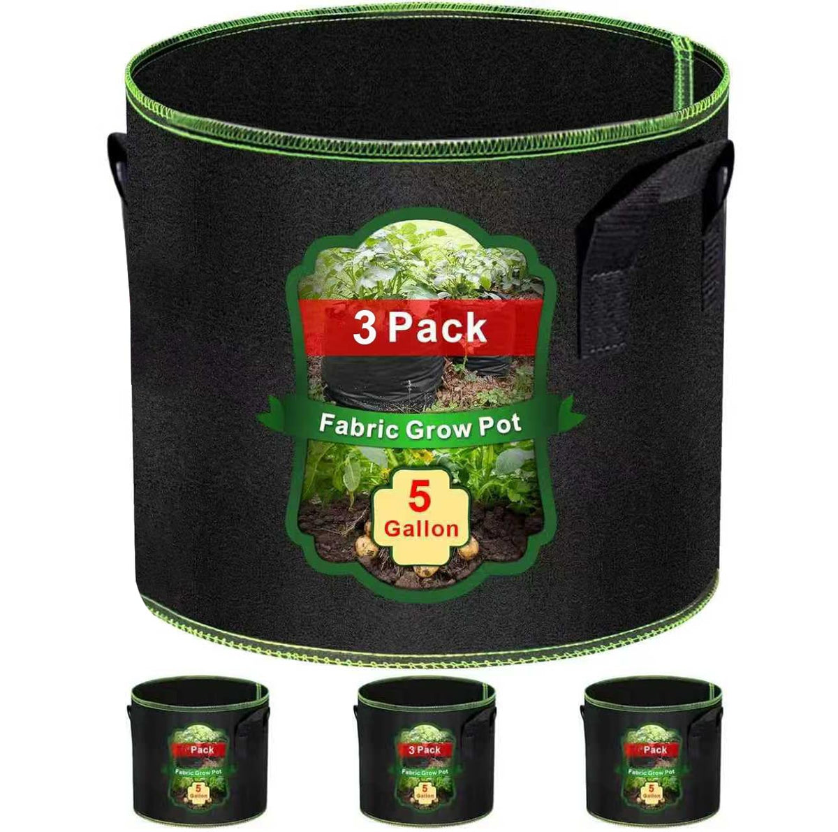MEKOLIFE 5-gallon grow bag with breathable fabric for healthier roots and airflow