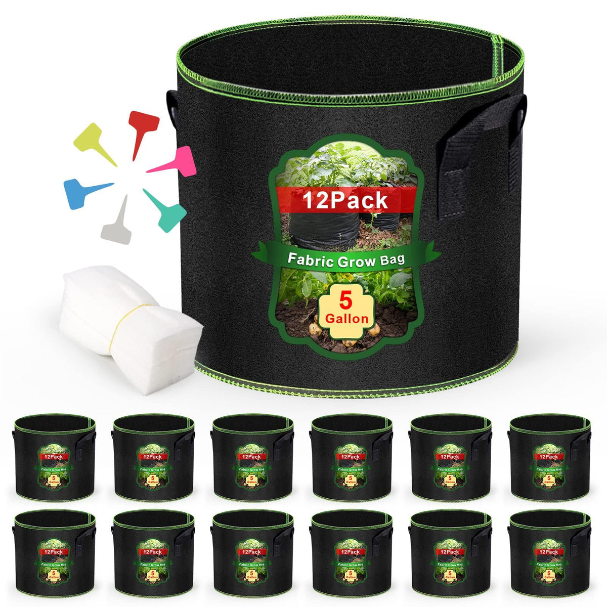 MEKOLIFE 5-gallon grow bag with double-seam bottom for durability.