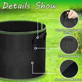 MEKOLIFE grow bag featuring heavy-duty double handles for easy movement