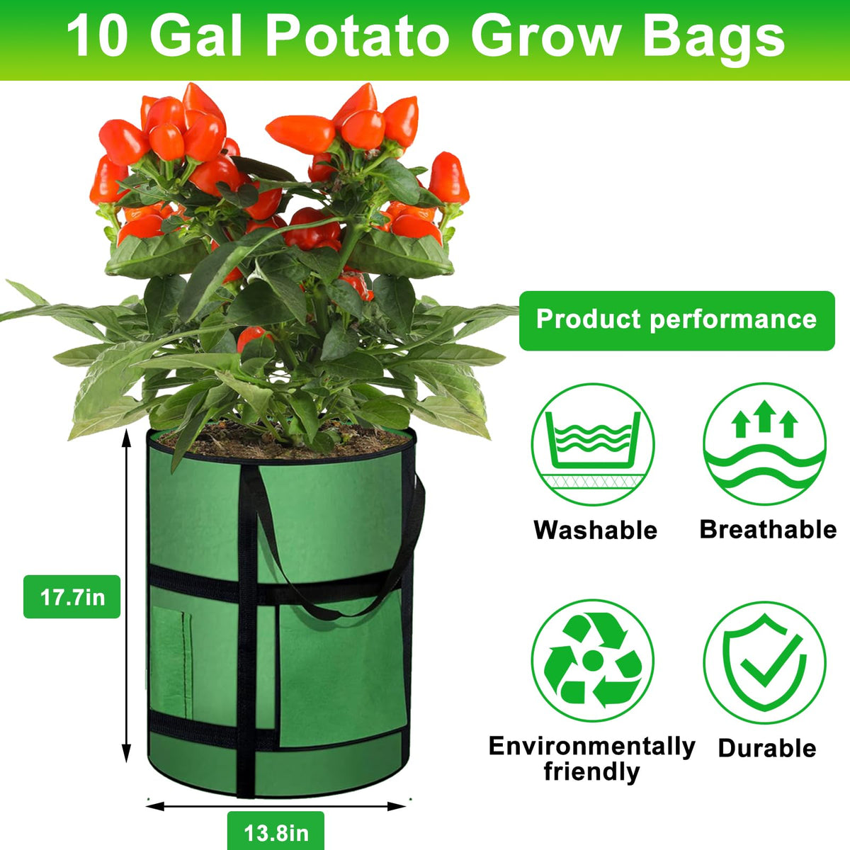 MEKOLIFE surround handles for easy lifting when bag is full