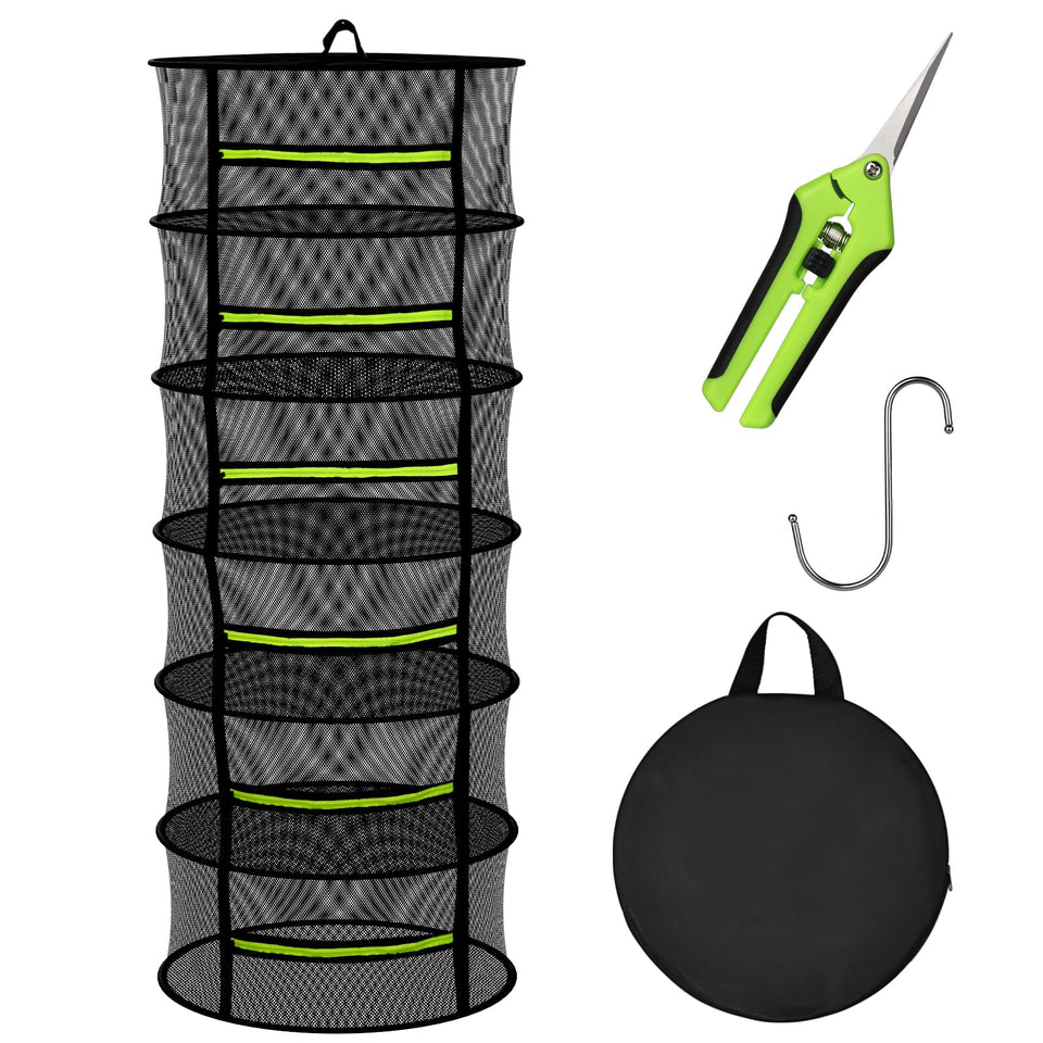 MEKOLIFE 6-layer herb drying rack front view enables efficient air drying