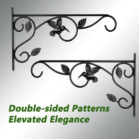 Mekpiwu rust-resistant wall bracket supporting planters and garden accents.