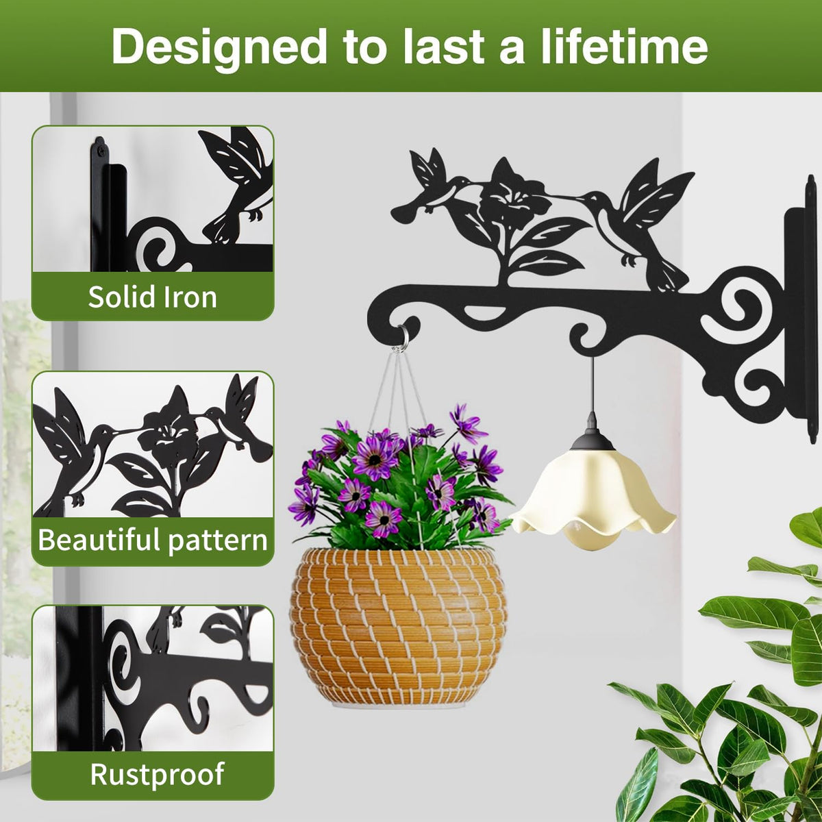 mekpiwu metal plant hanger wall bracket offers rust resistant durability