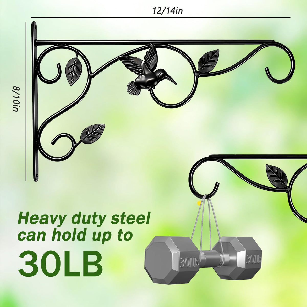 Mekpiwu metal plant hanger bracket with durable finish for versatile use.