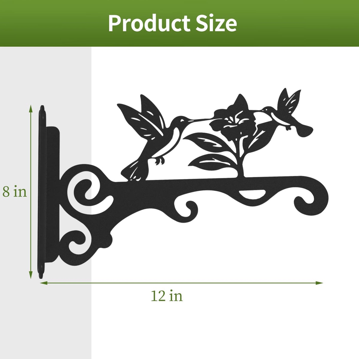 mekpiwu wind-chime hook 12-inch black adds outdoor charm and durable support
