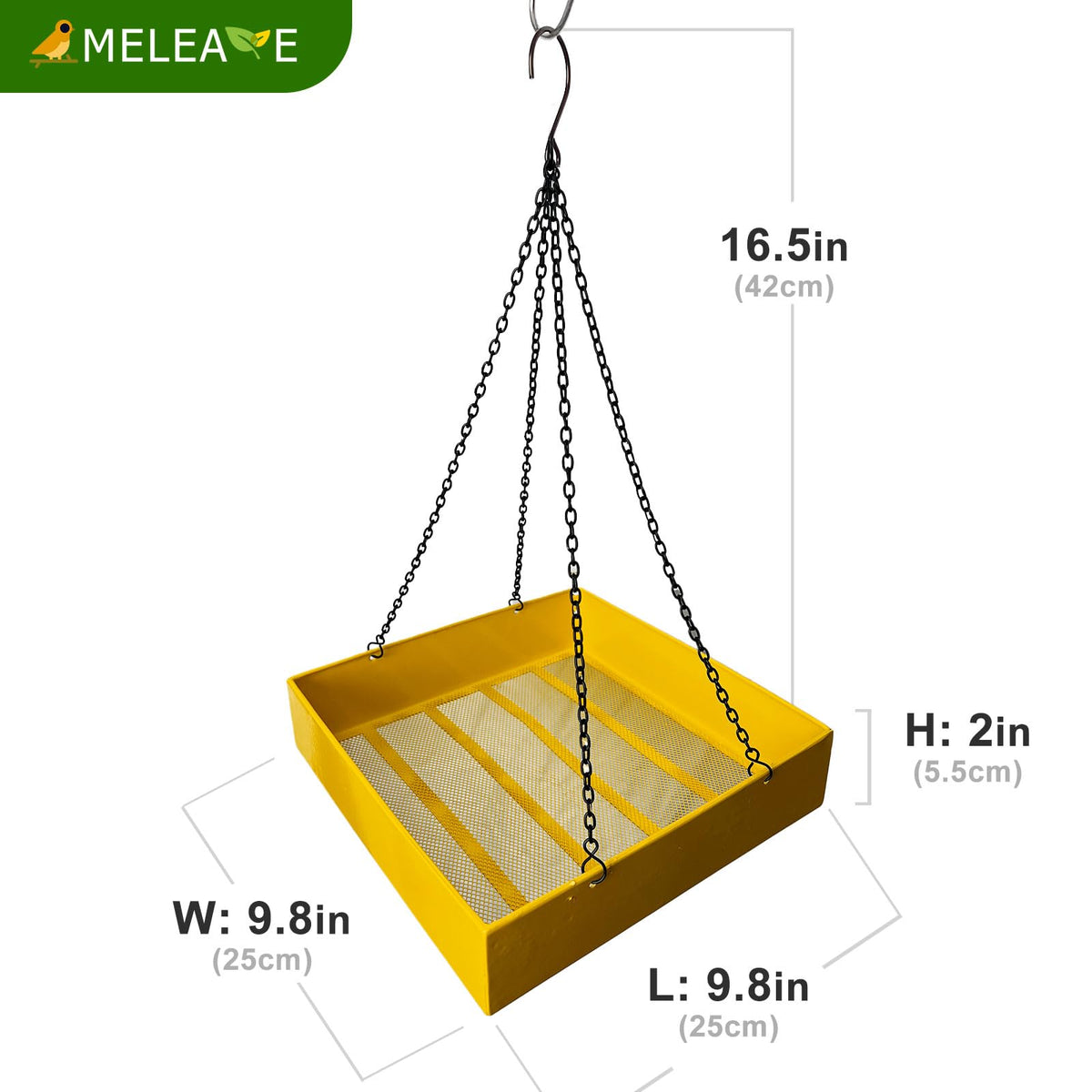 Meleave durable metal platform yellow top view emphasizes weather resistance