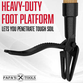 Melissa and Harry Papa's Tools ergonomic grip enhances comfort while weeding.