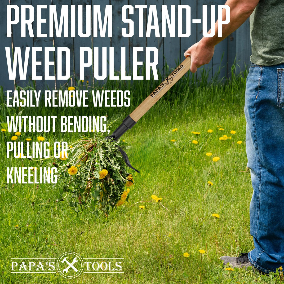 Melissa and Harry Papa's Tools stand-up design minimizes bending during gardening.