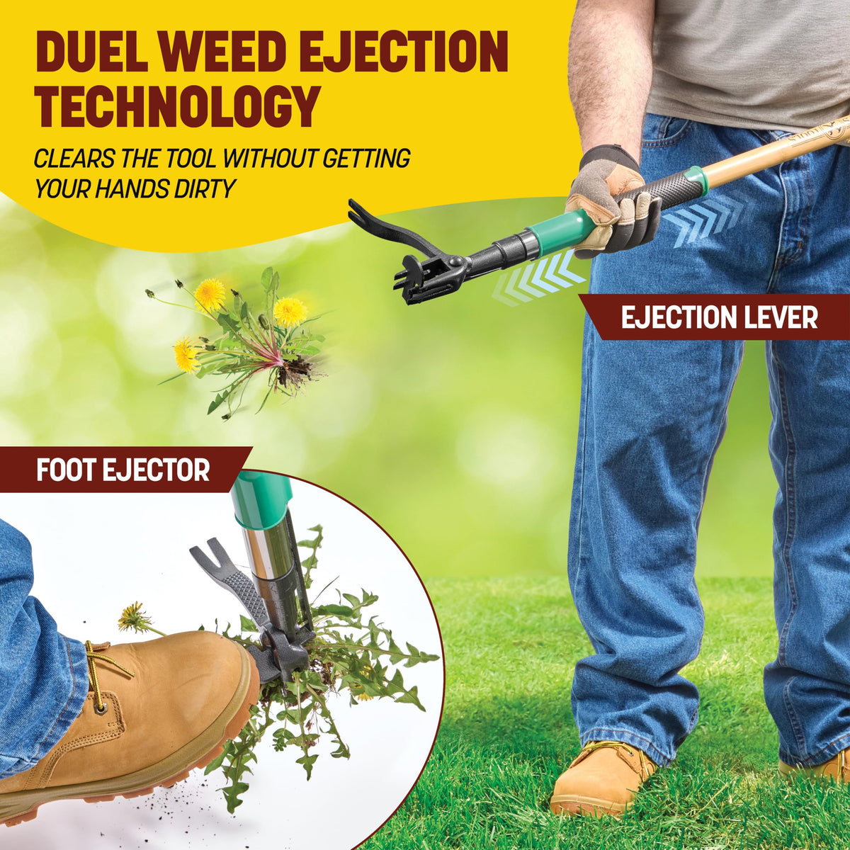 Melissa and Harry Papa's Tools four-claw steel head grips weeds securely in tough soil.