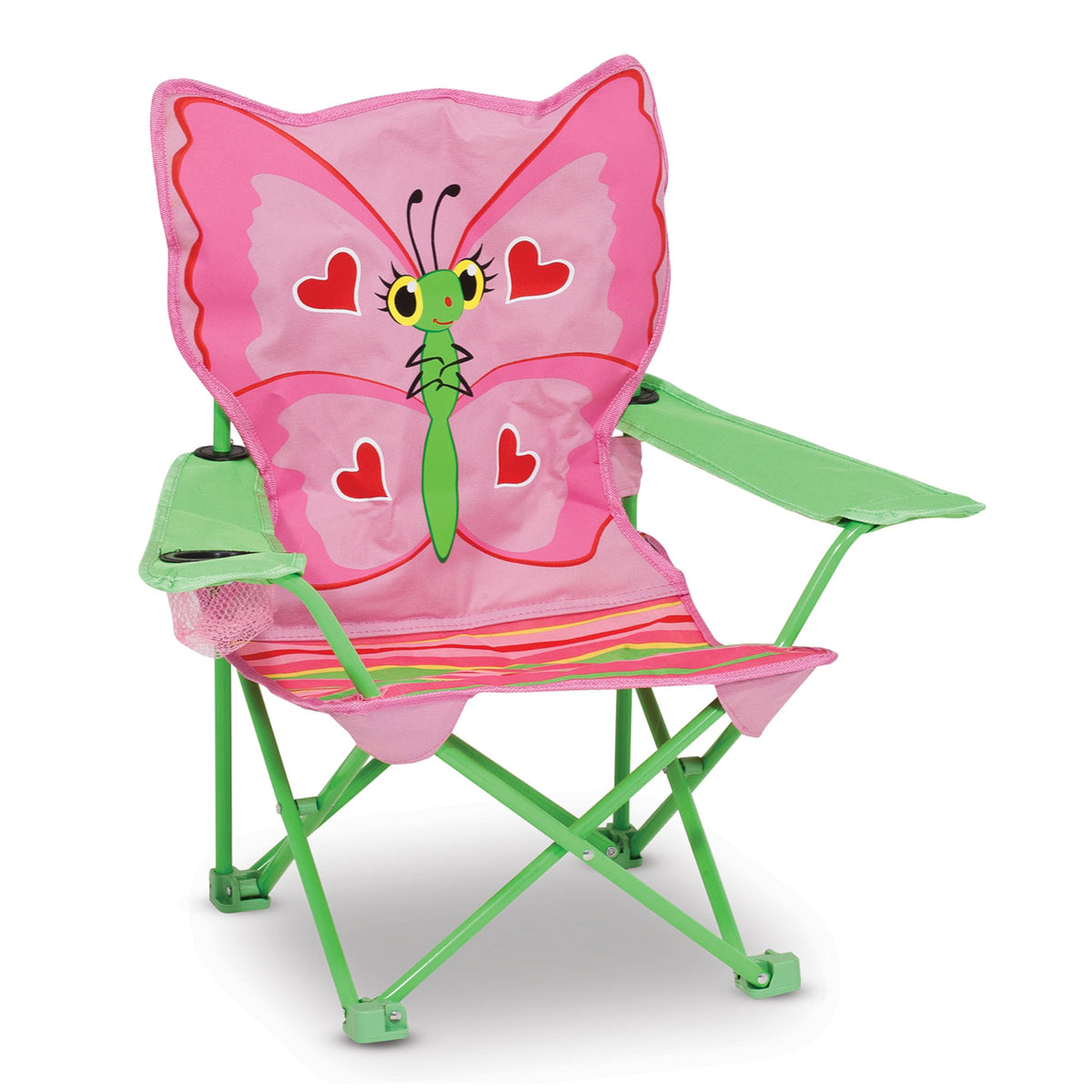 Melissa & Doug Bella butterfly chair folded for easy storage and transport