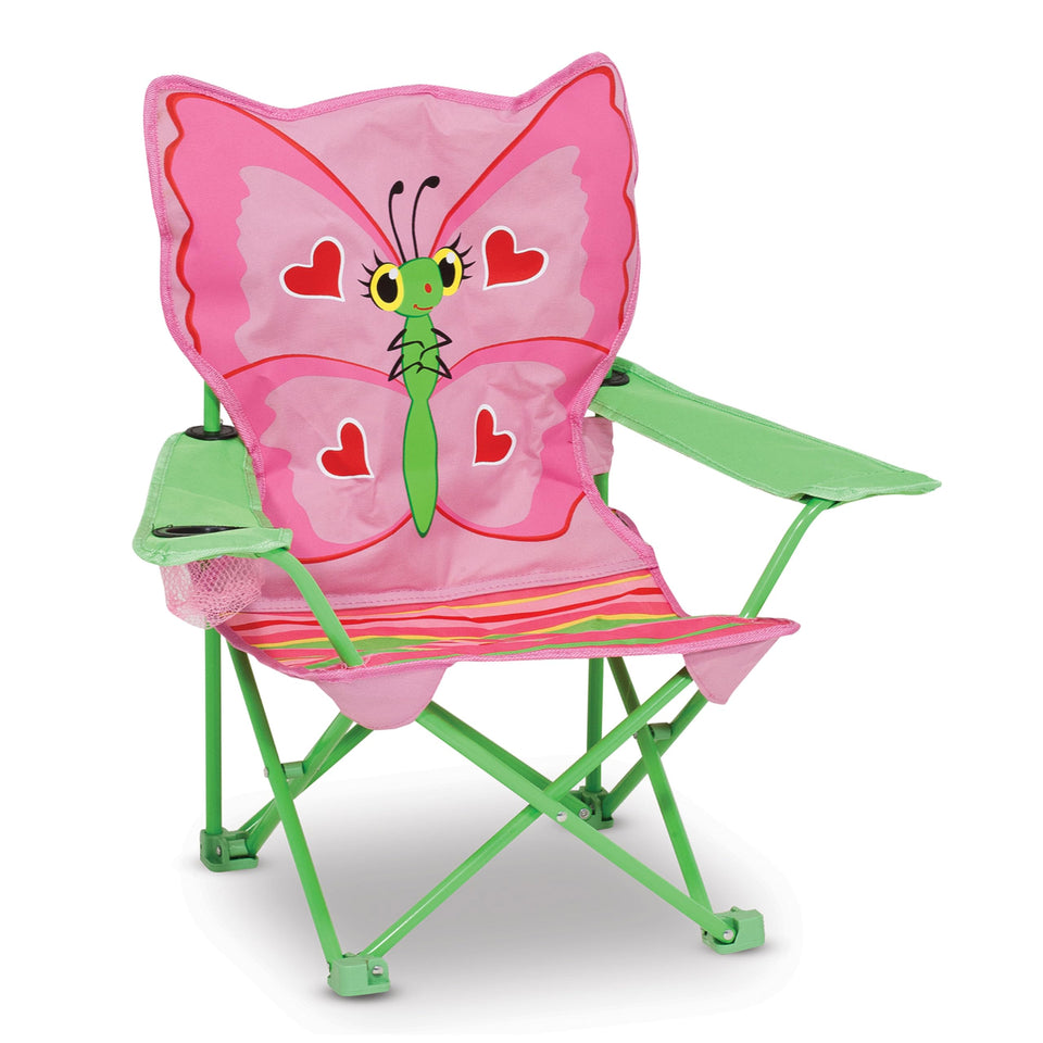 Melissa & Doug Bella butterfly chair folded for easy storage and transport