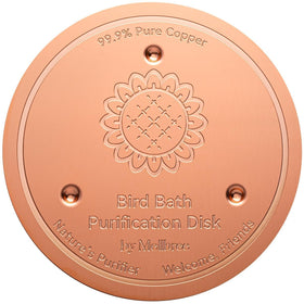 Mellbree Bird Bath Copper Disc front view showing copper plate ready for installation and natural care