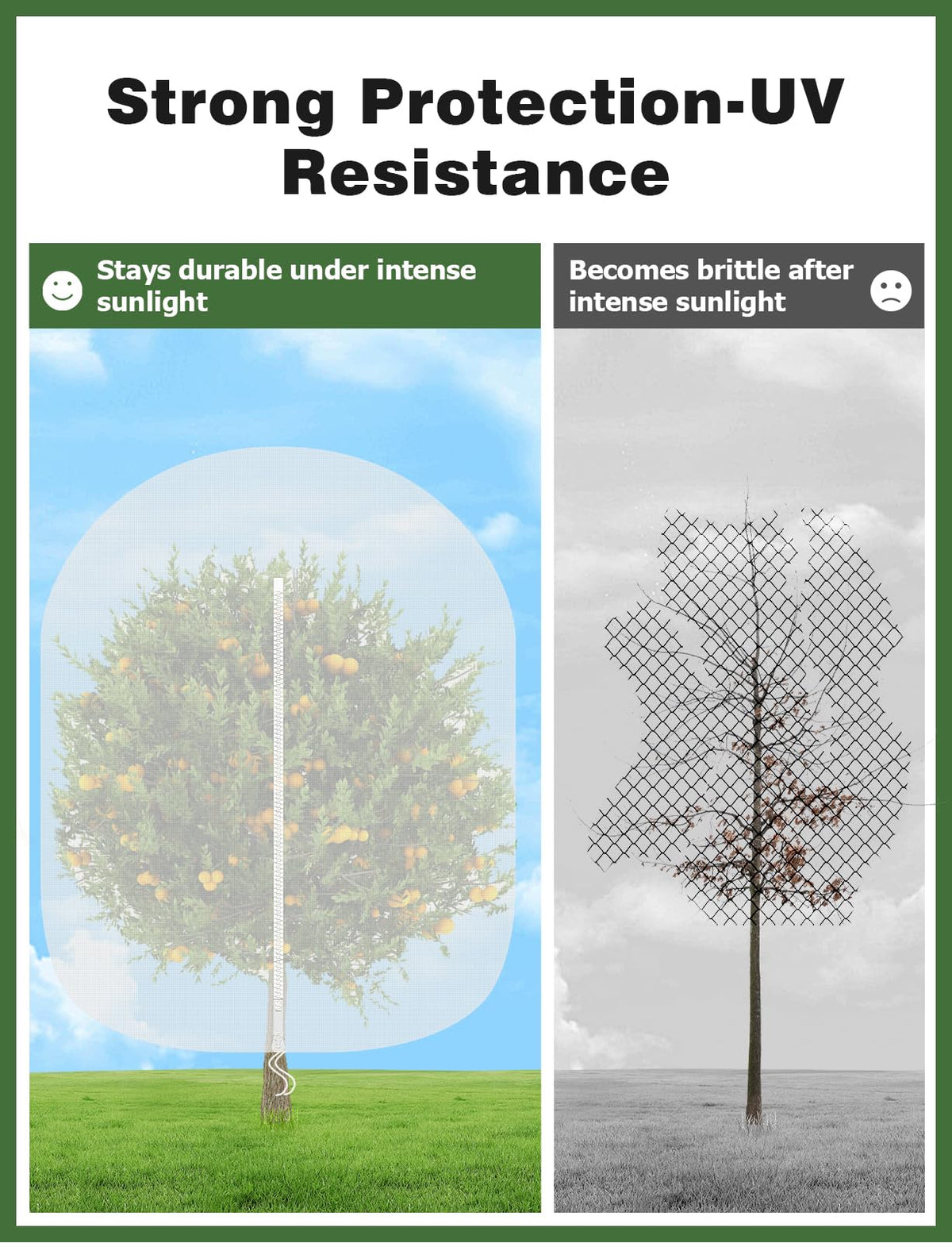 Tear-resistant polyester netting designed for outdoor garden use