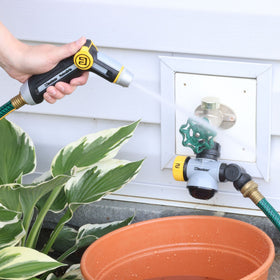 Melnor Relaxgrip bubbling pattern wets roots evenly with minimal effort.