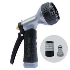 Melnor 65156AMZ small metal nozzle with seven-pattern spray for precise watering.