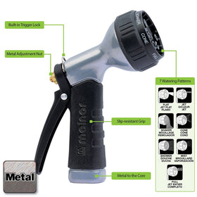 Melnor 65156AMZ trigger lock nozzle for secure hands-free operation.